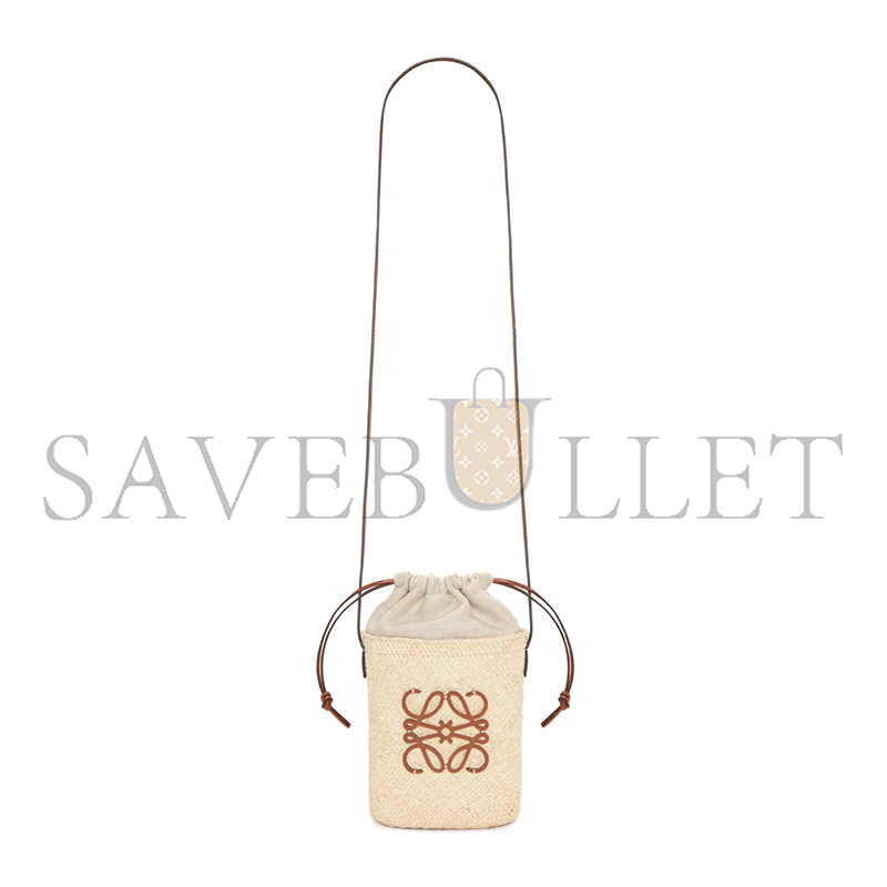 L0ew* square pocket in iraca palm and calfskin c630g35x05 (22.5*15*6cm)